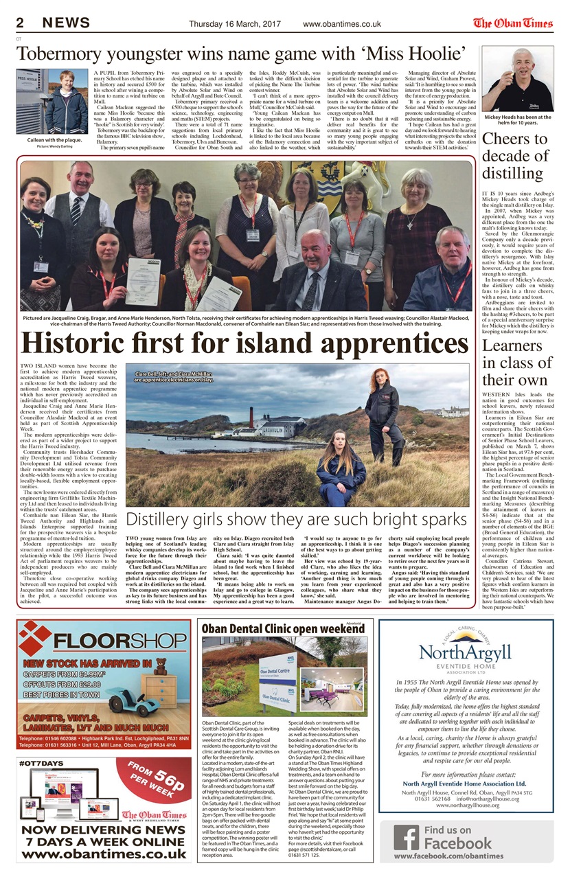 The Oban Times & Lochaber Times Preview Pages