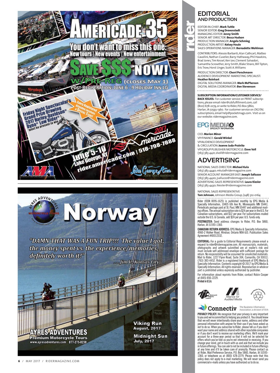 Rider Magazine Preview Pages