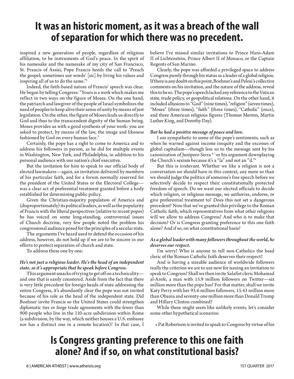 American Atheist Preview Pages