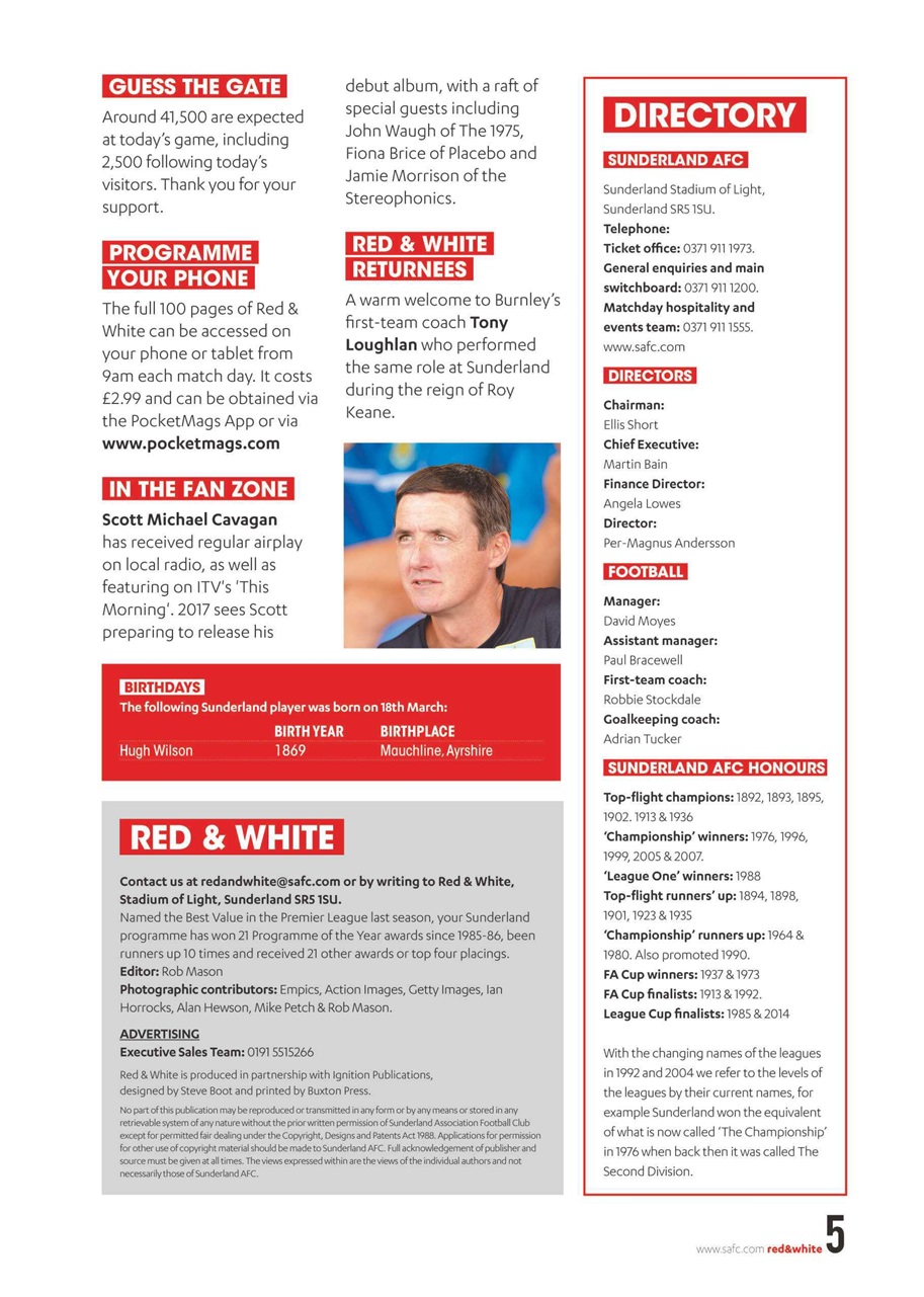 Sunderland FC Preview Pages