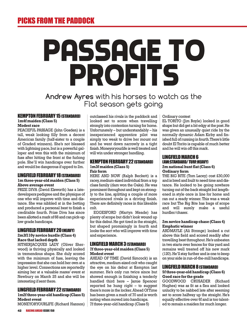 Racing Ahead Preview Pages