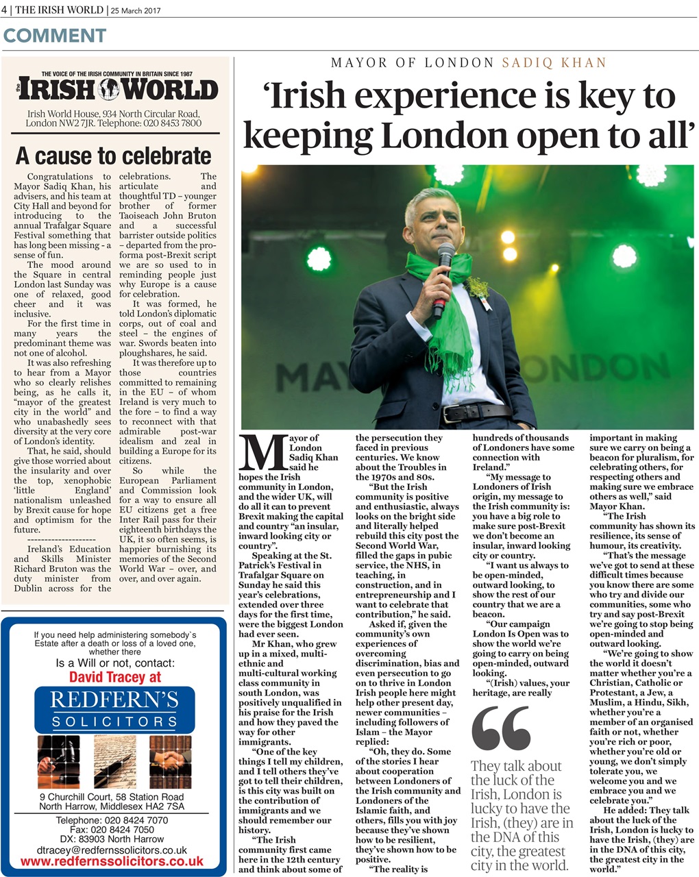 Irish World Preview Pages