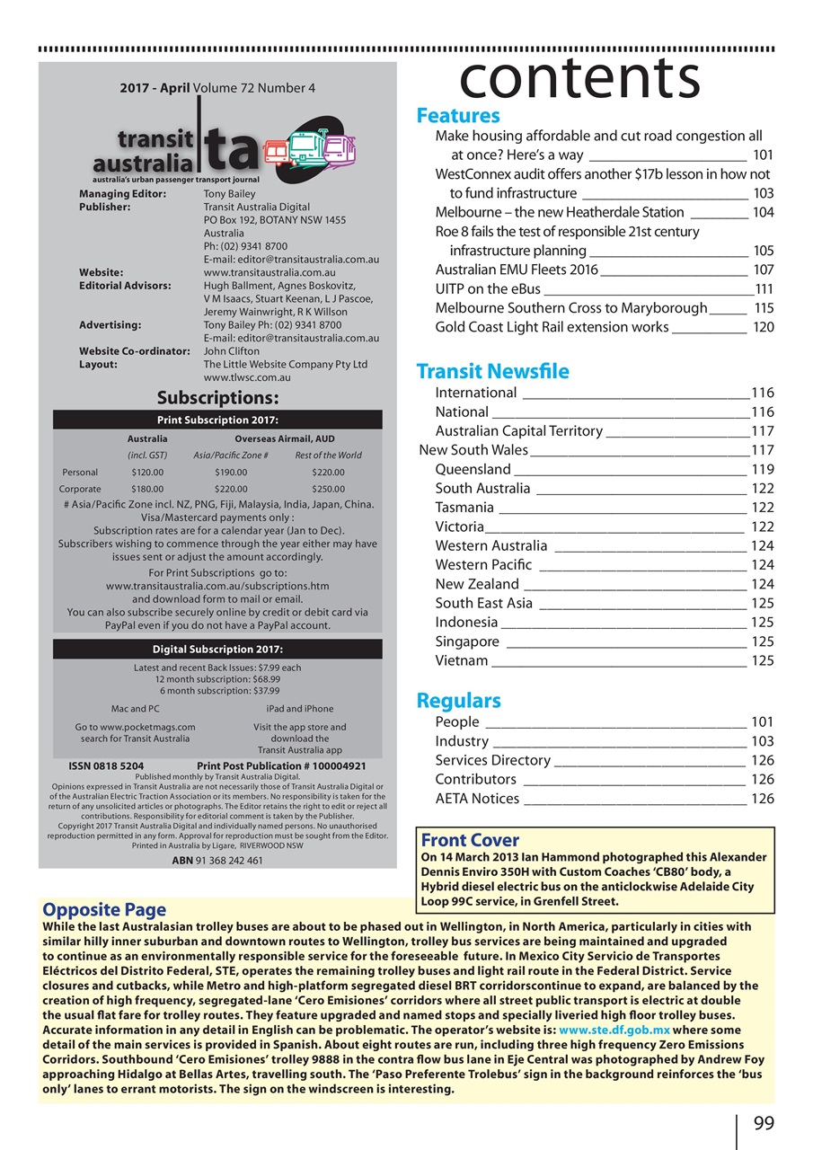Transit Australia Preview Pages