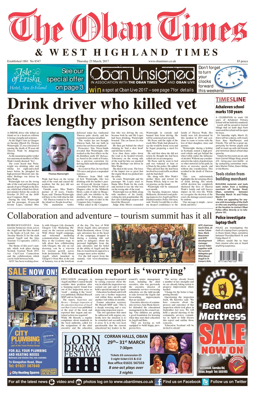 The Oban Times & Lochaber Times Preview Pages