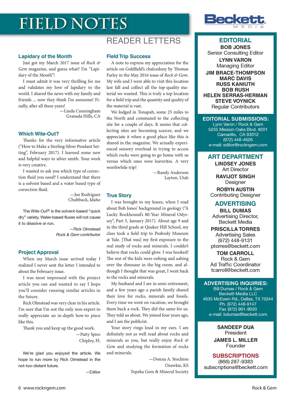 Rock&Gem Magazine Preview Pages