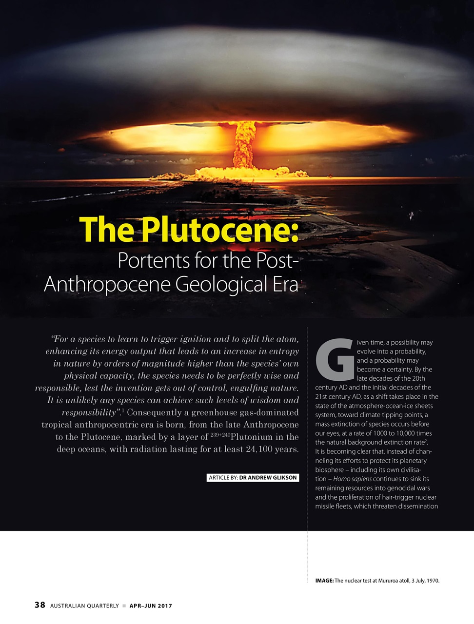 AQ: Australian Quarterly Preview Pages