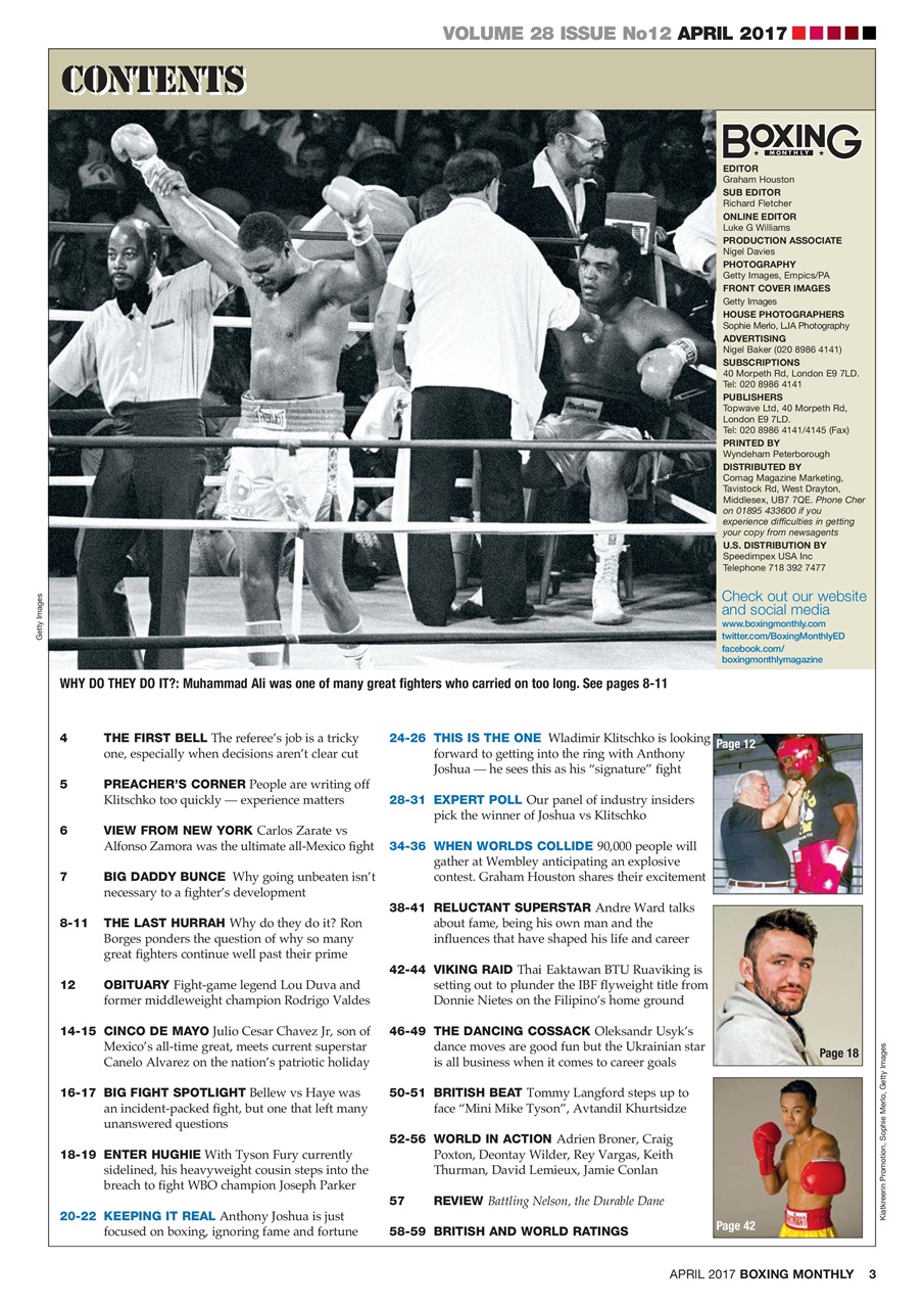 Boxing Monthly Preview Pages