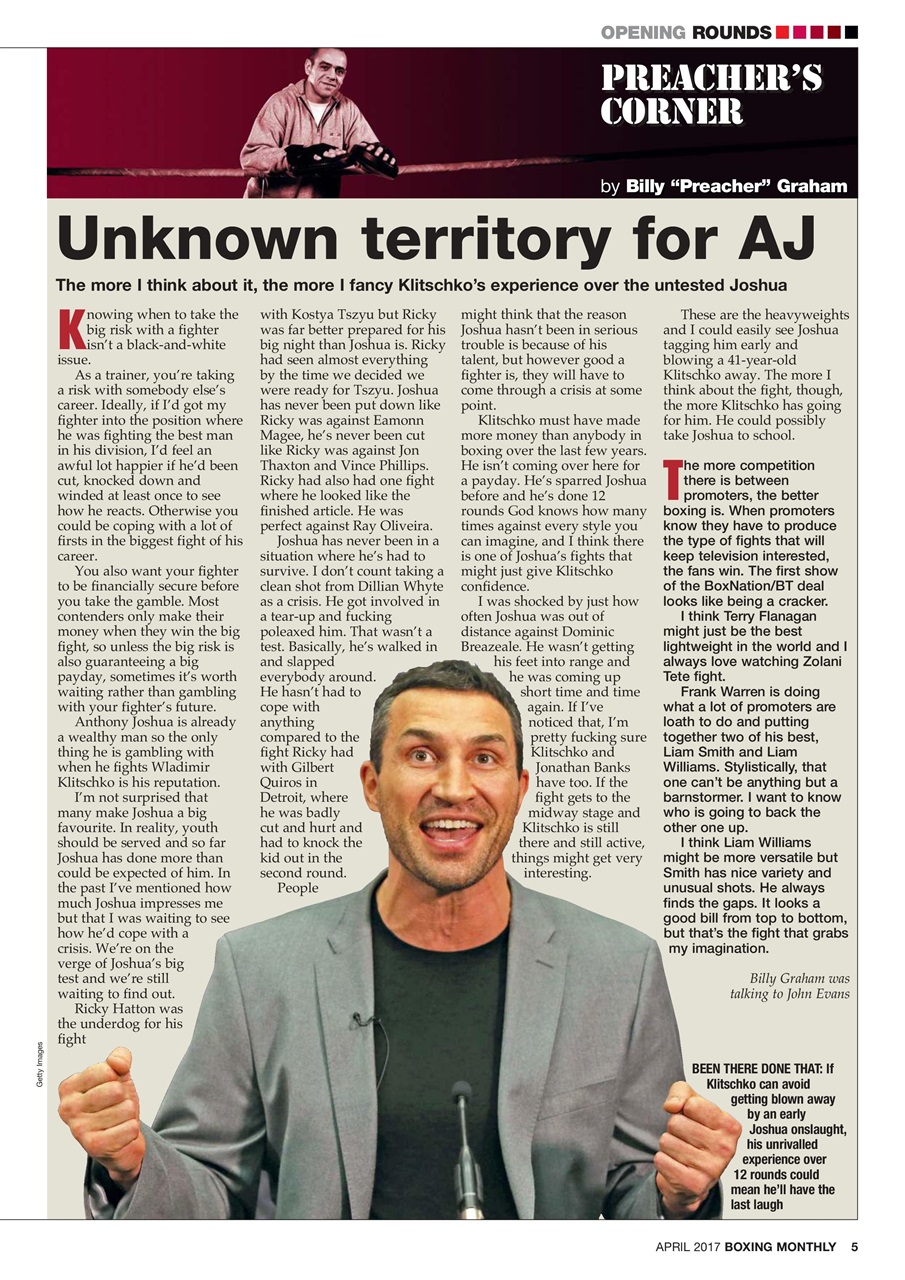 Boxing Monthly Preview Pages