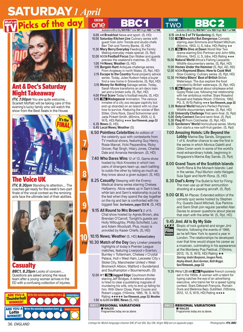 What's on TV Preview Pages