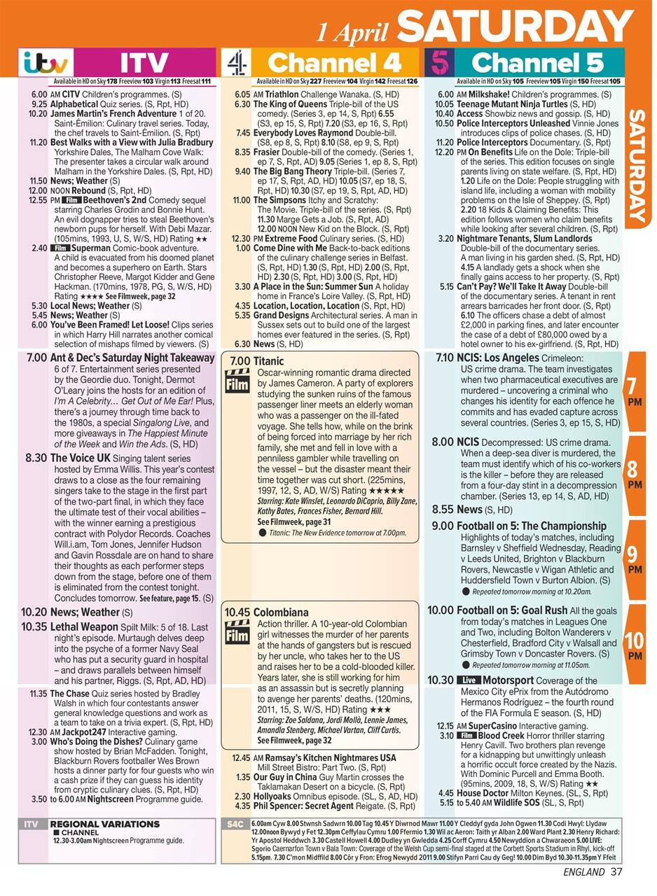 What's on TV Preview Pages