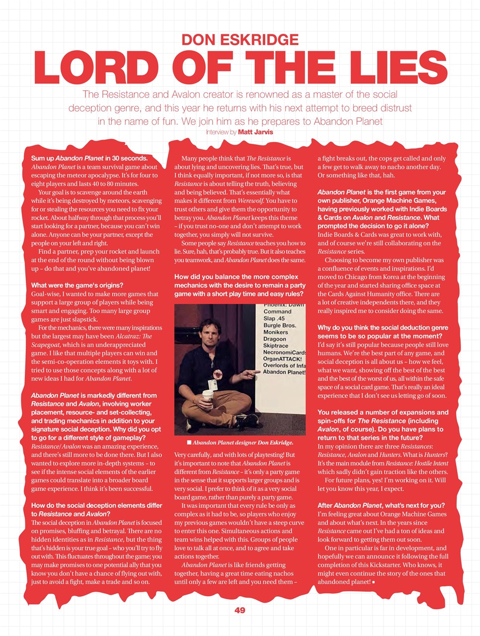 Tabletop Gaming Preview Pages