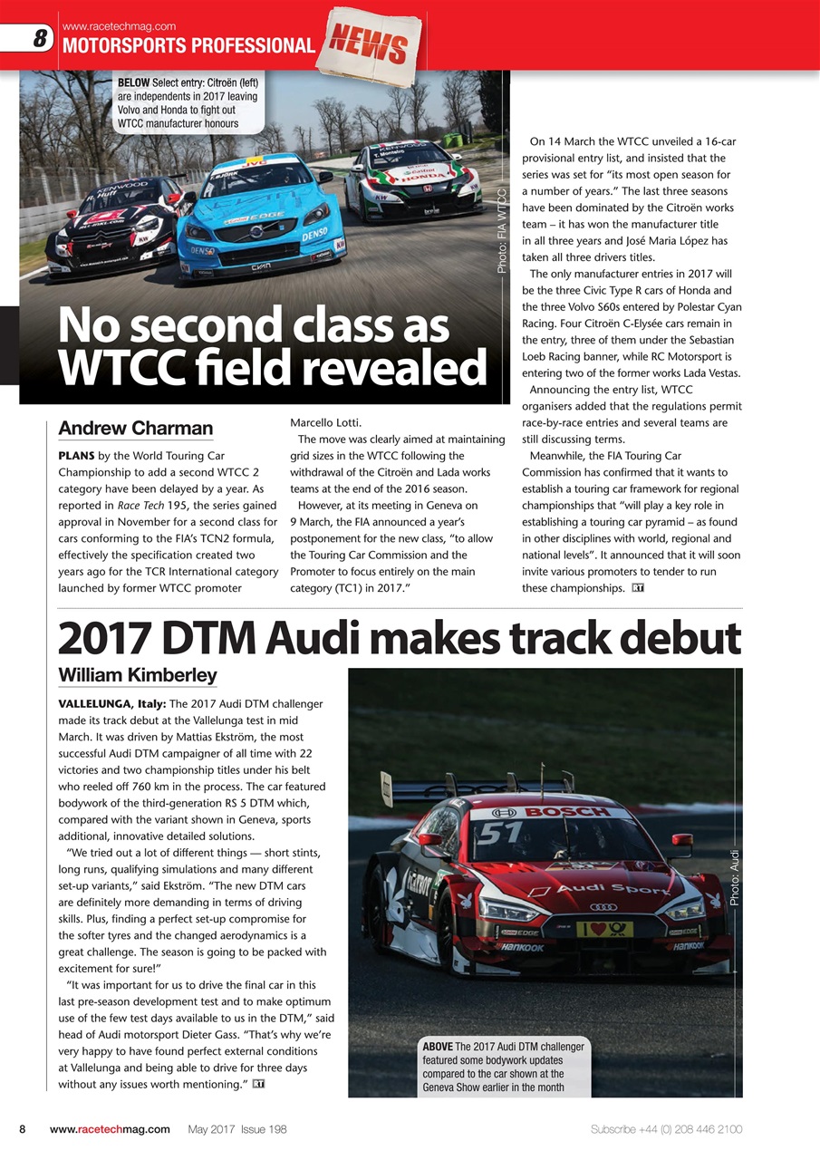 Race Tech Preview Pages