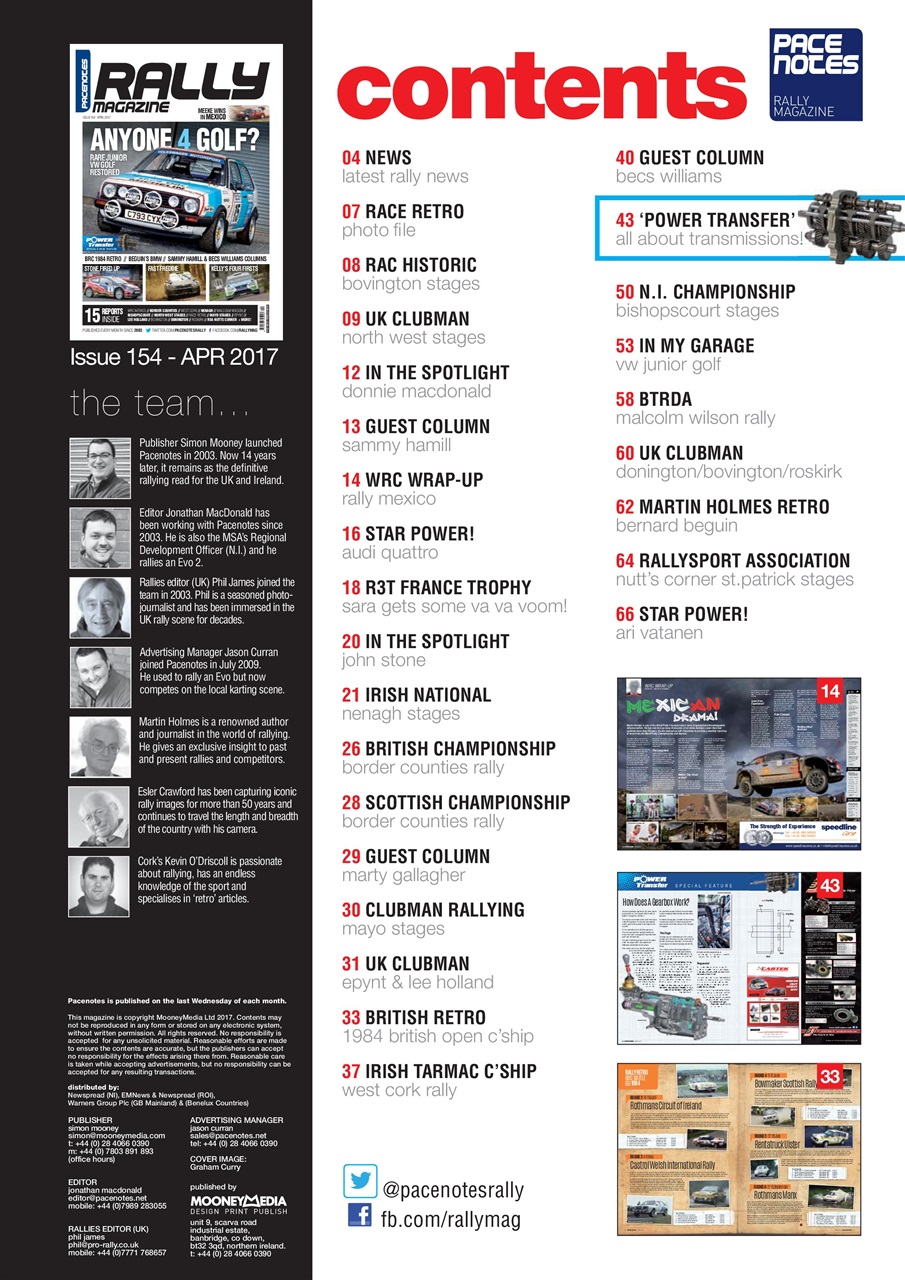 Pacenotes Rally magazine Preview Pages