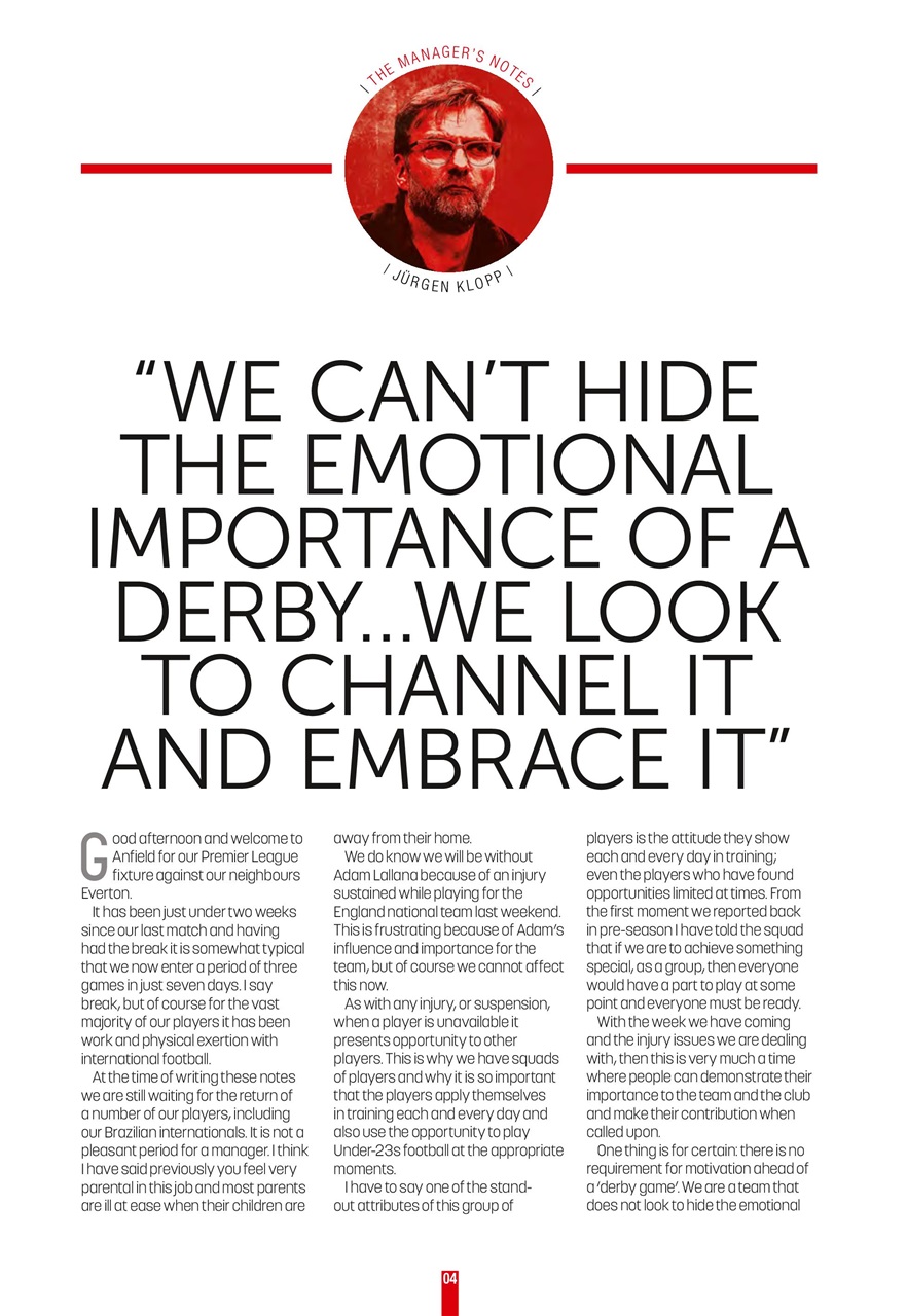 Liverpool FC Programmes Preview Pages