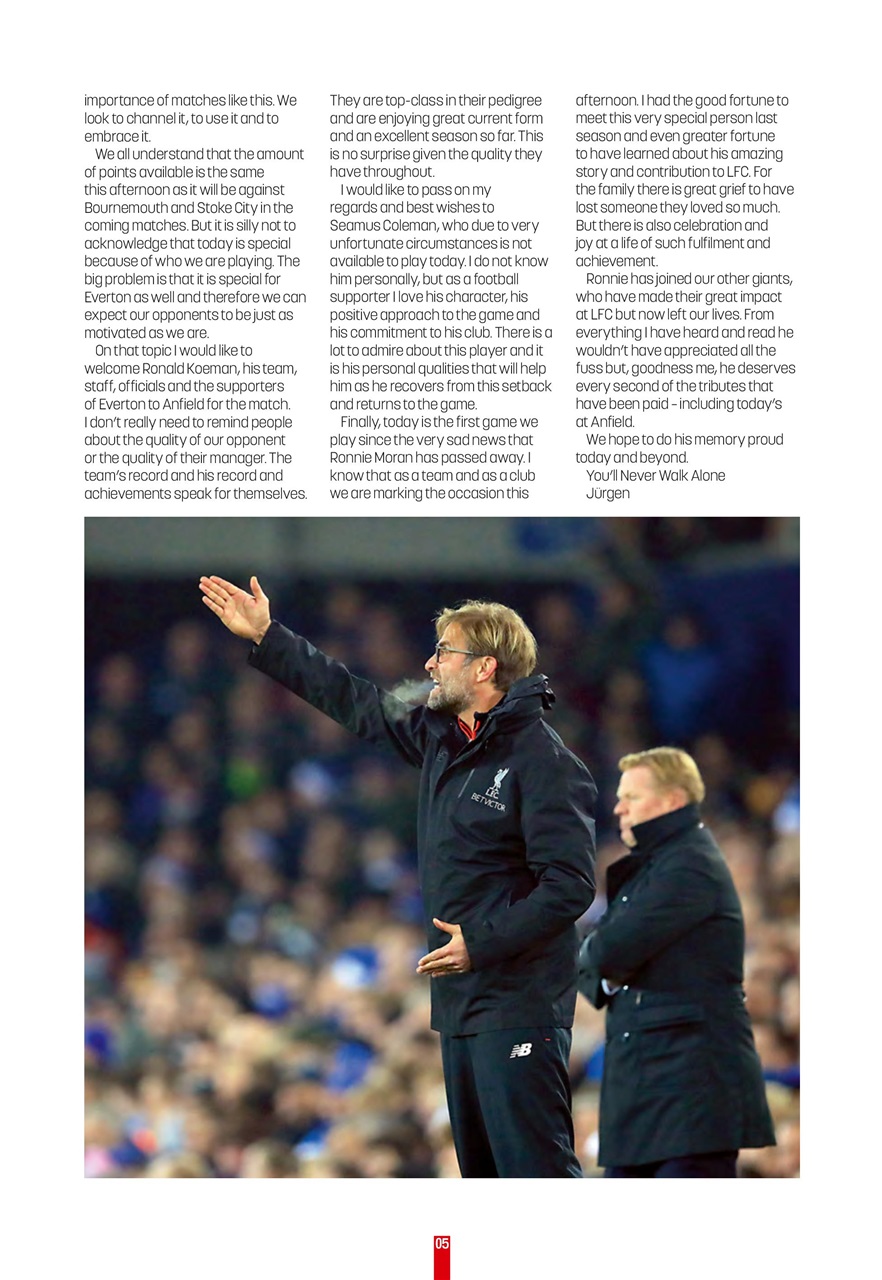 Liverpool FC Programmes Preview Pages