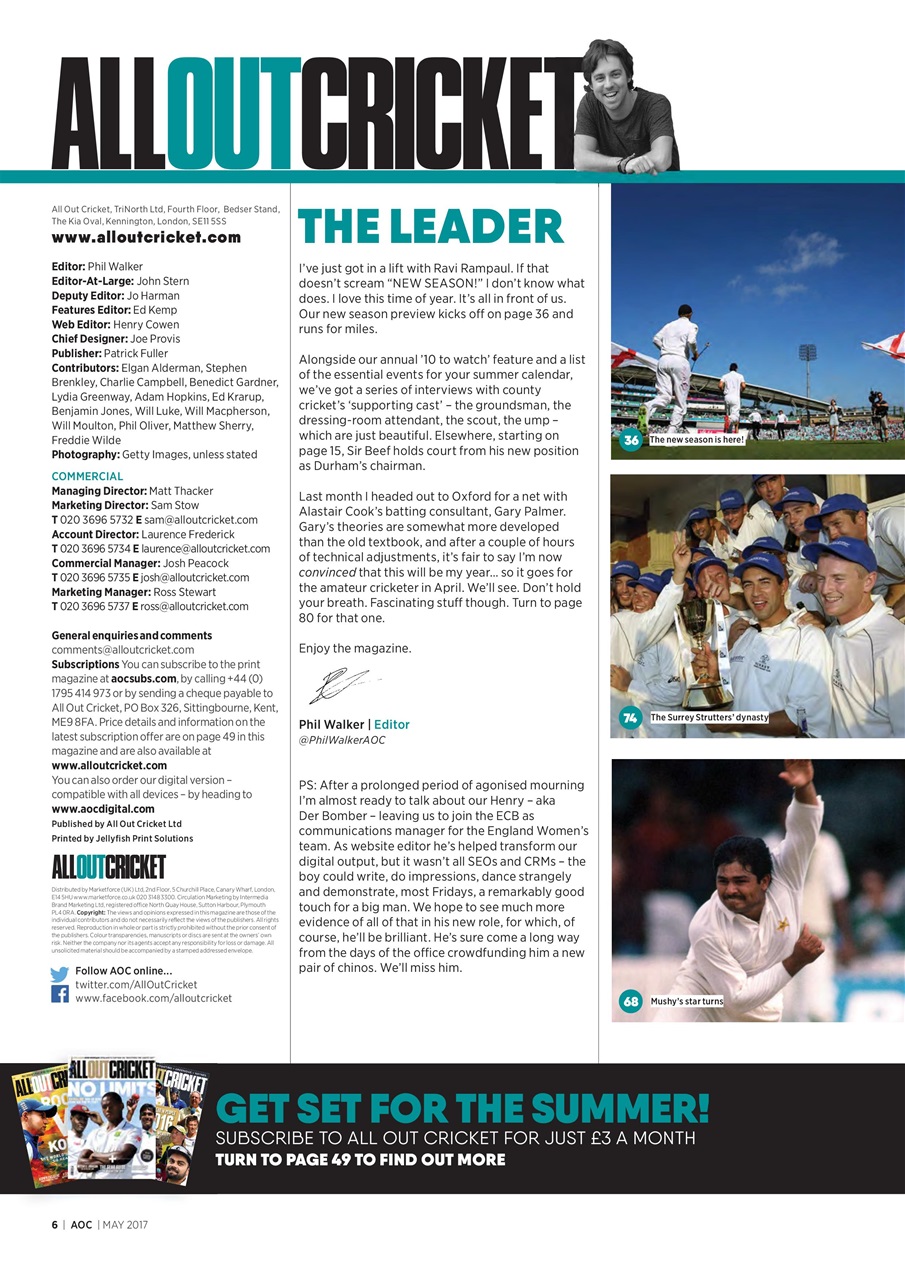 Wisden Cricket Monthly Preview Pages
