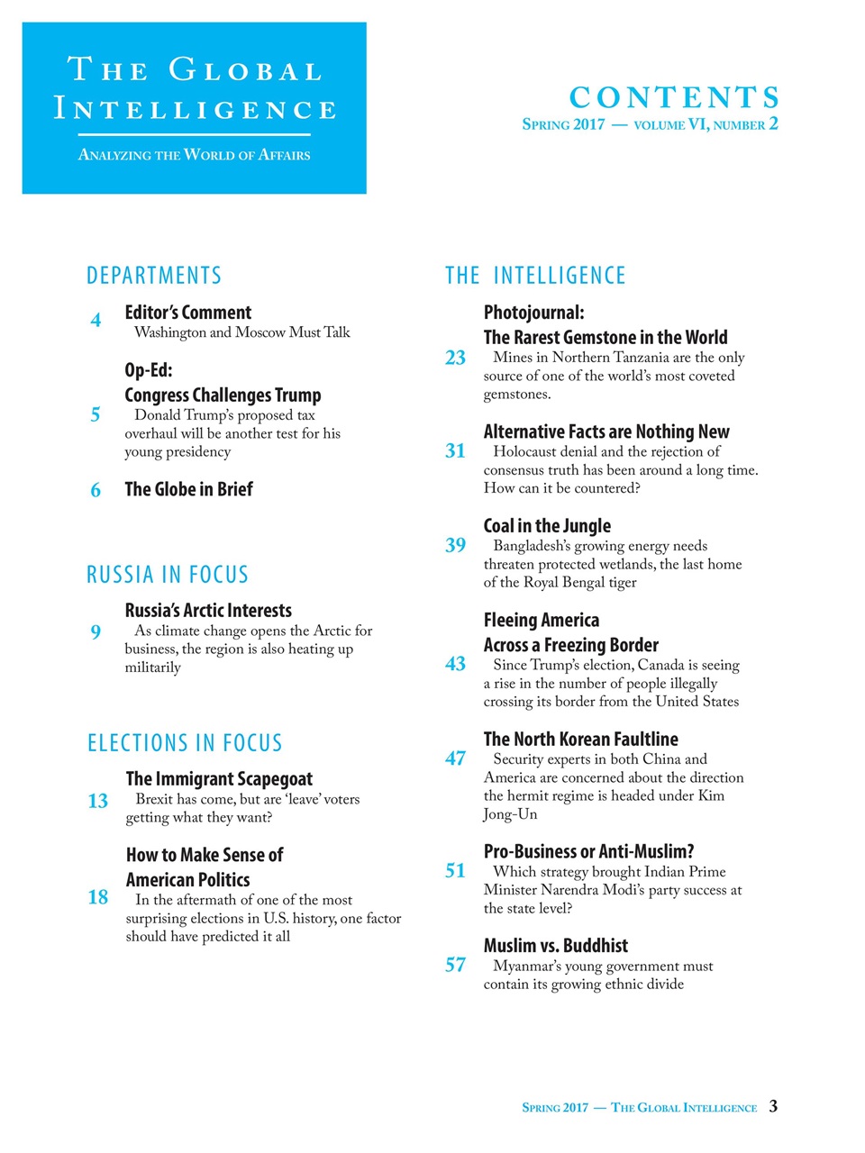 The Global Intelligence Preview Pages