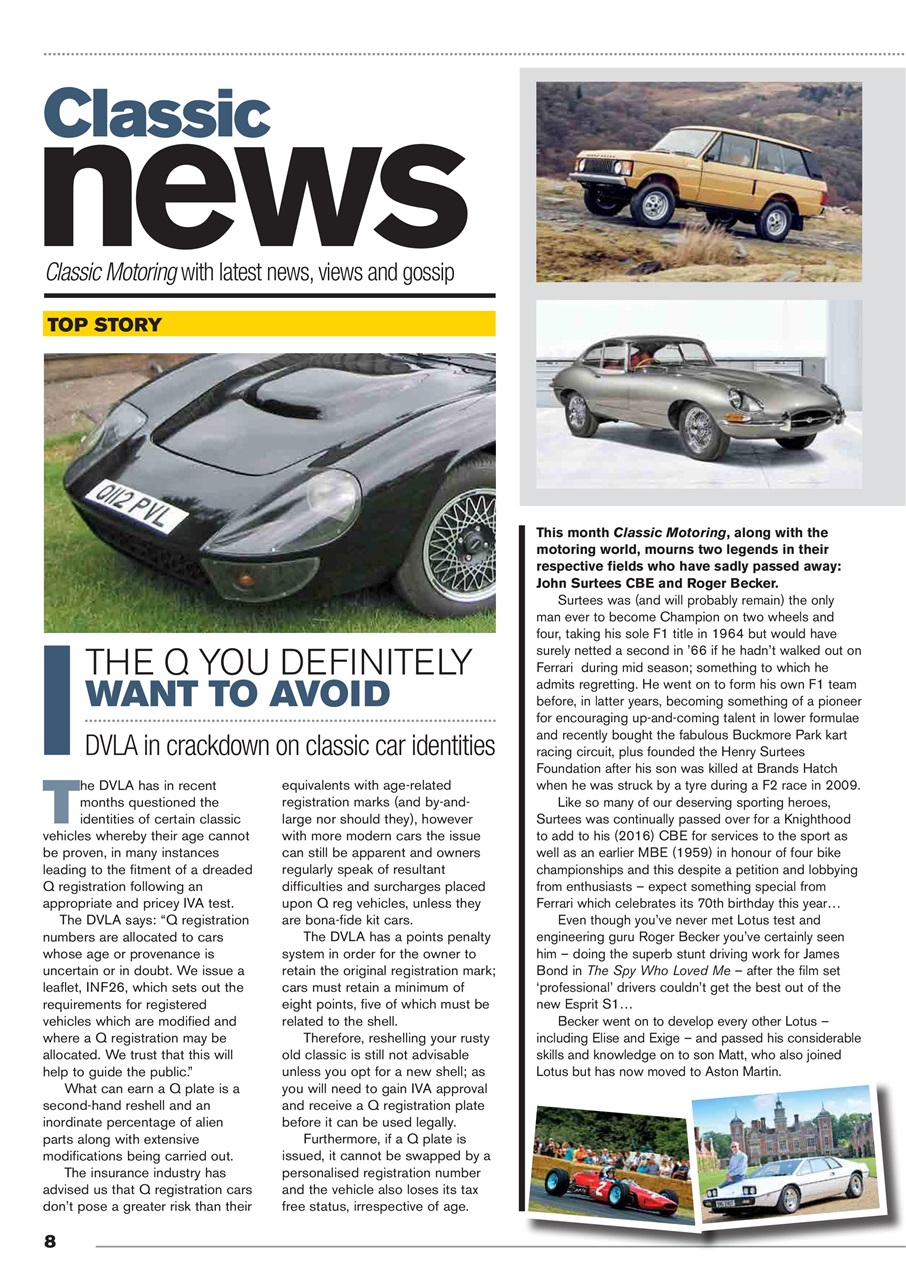 Classic Motoring Preview Pages