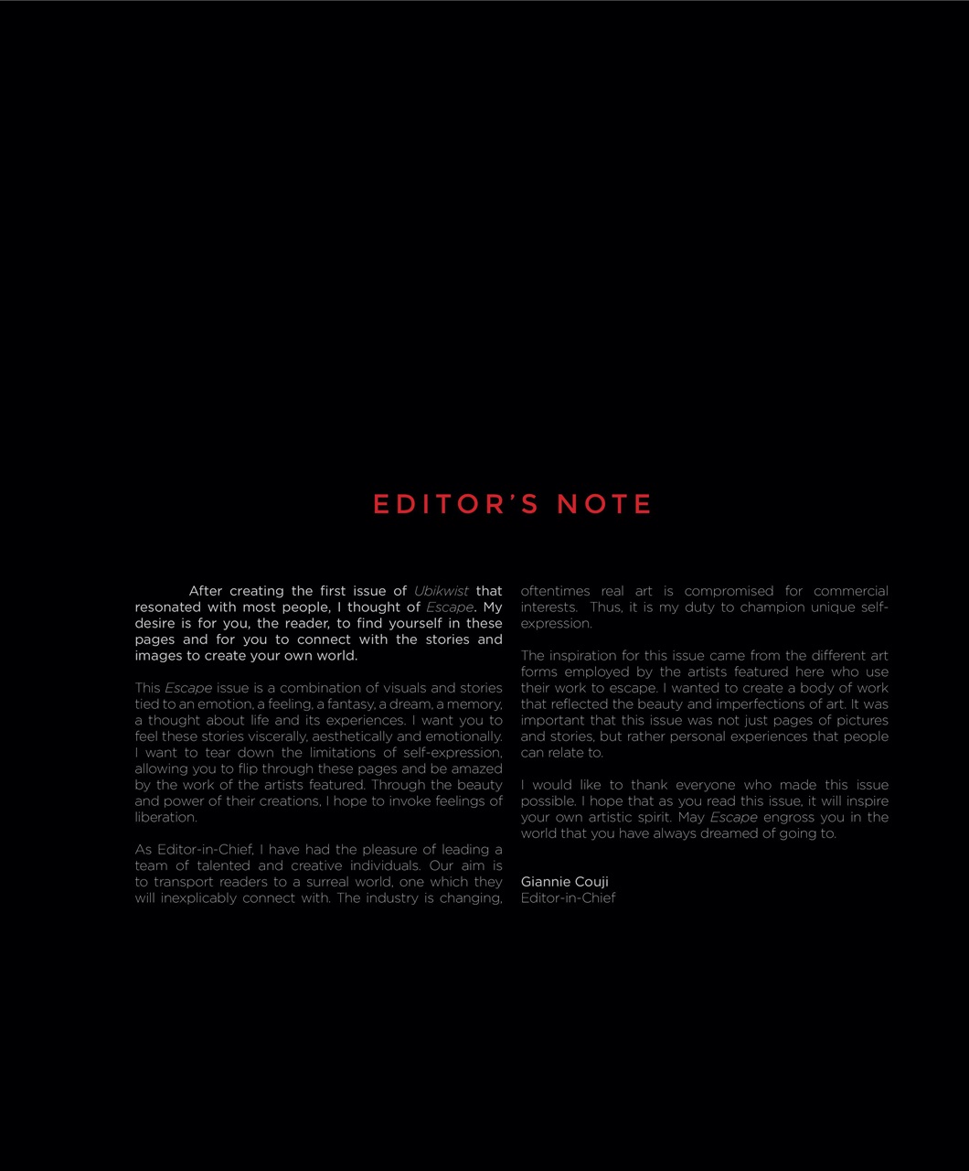 Ubikwist Magazine Preview Pages