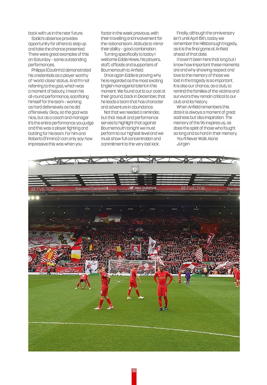 Liverpool FC Programmes Preview Pages
