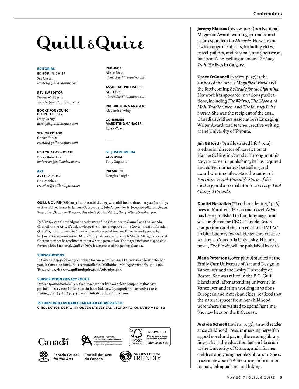 Quill & Quire Preview Pages