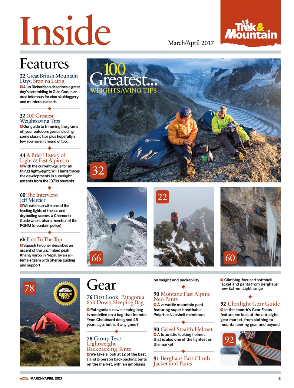 Trek & Mountain Magazine Preview Pages
