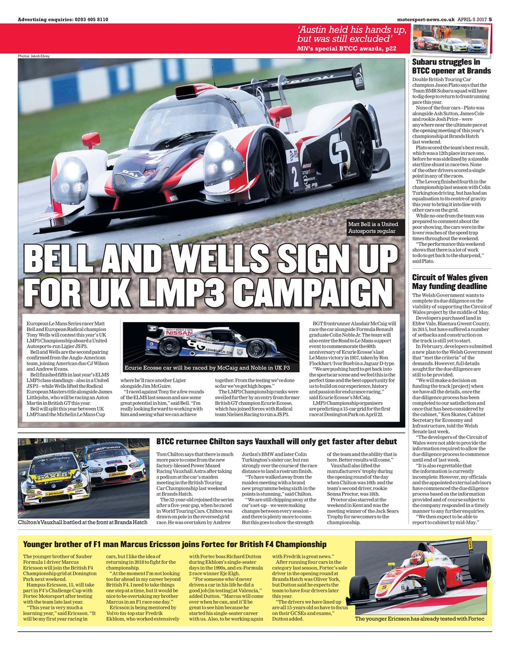 Motorsport News Preview Pages