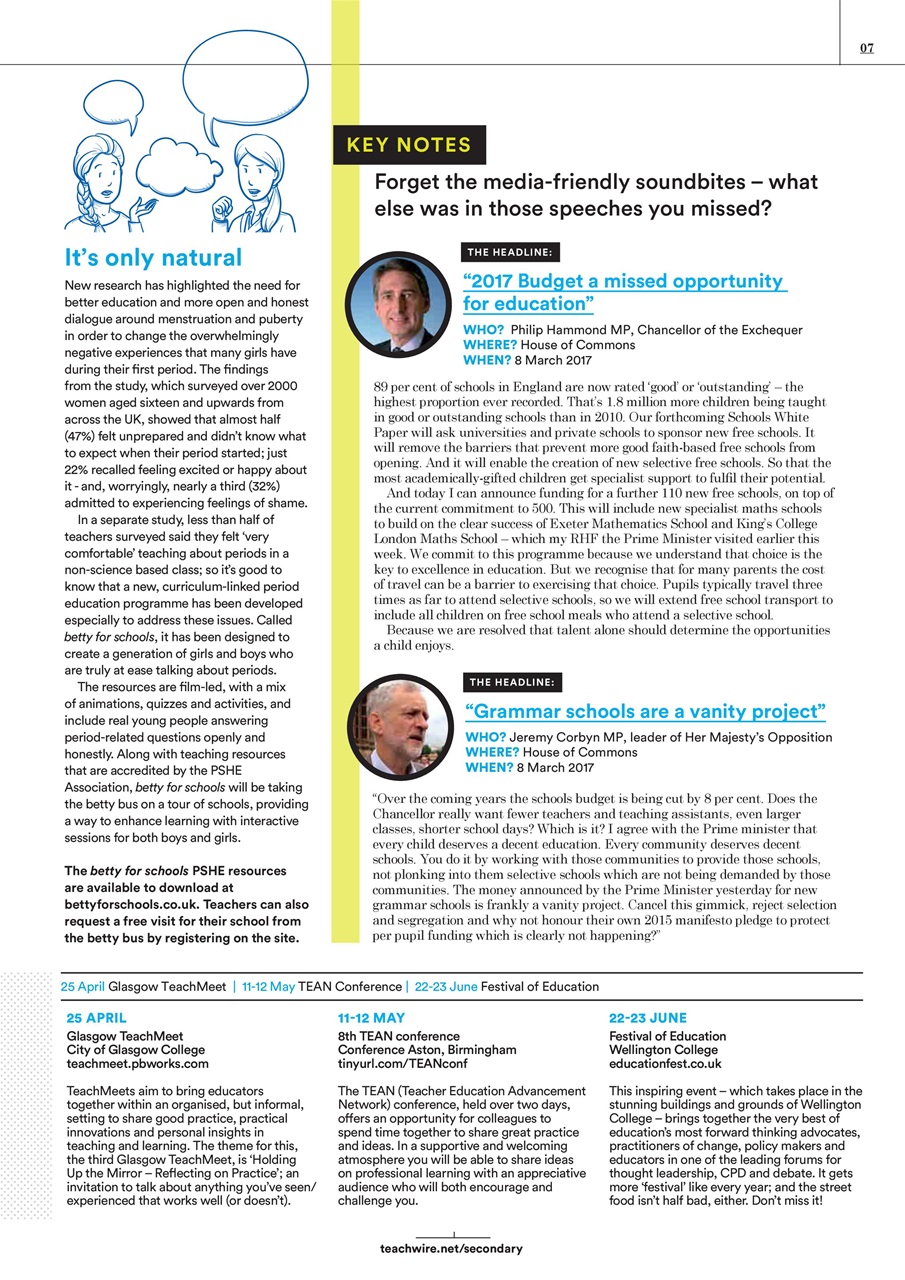 Teach Secondary Preview Pages