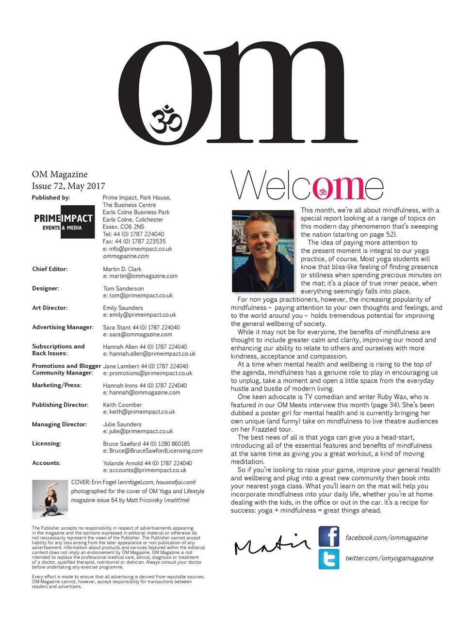 OM Yoga Magazine Preview Pages
