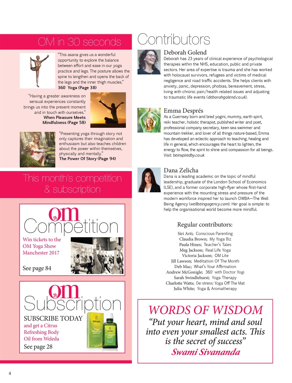 OM Yoga Magazine Preview Pages