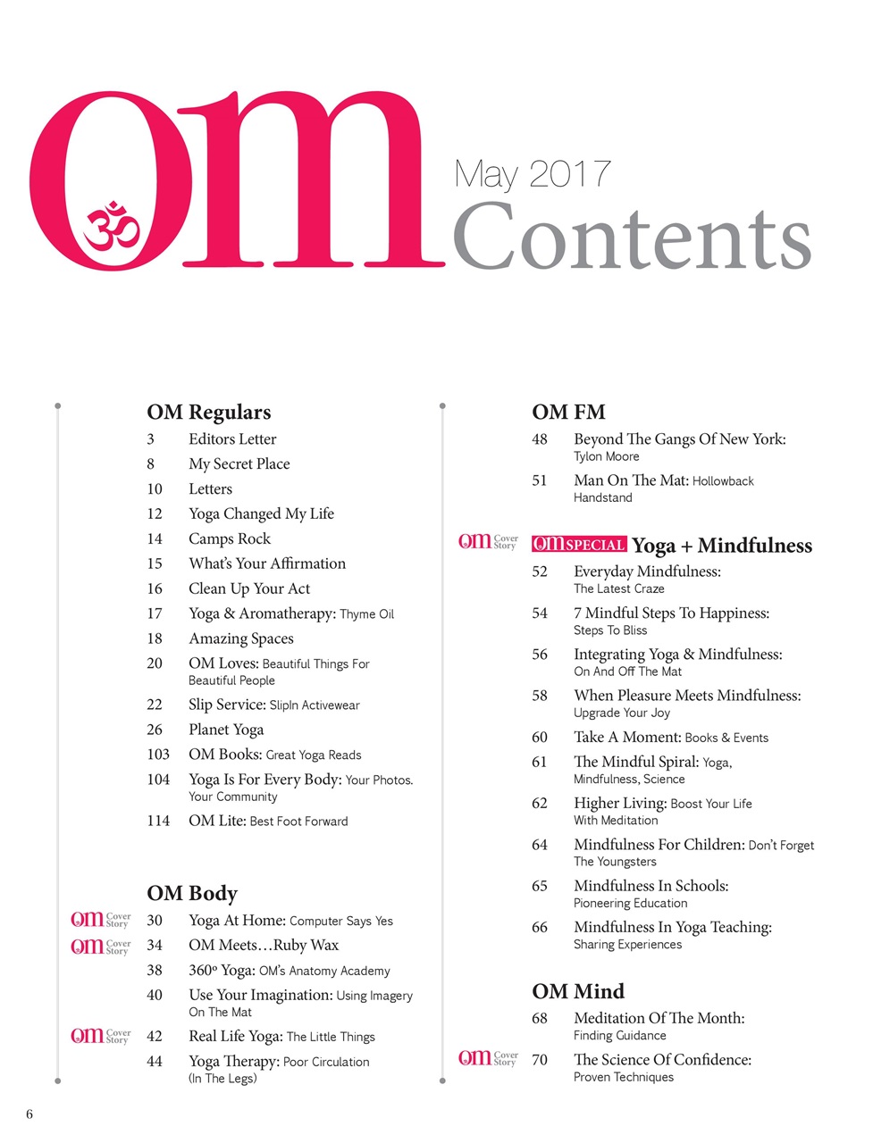 OM Yoga Magazine Preview Pages