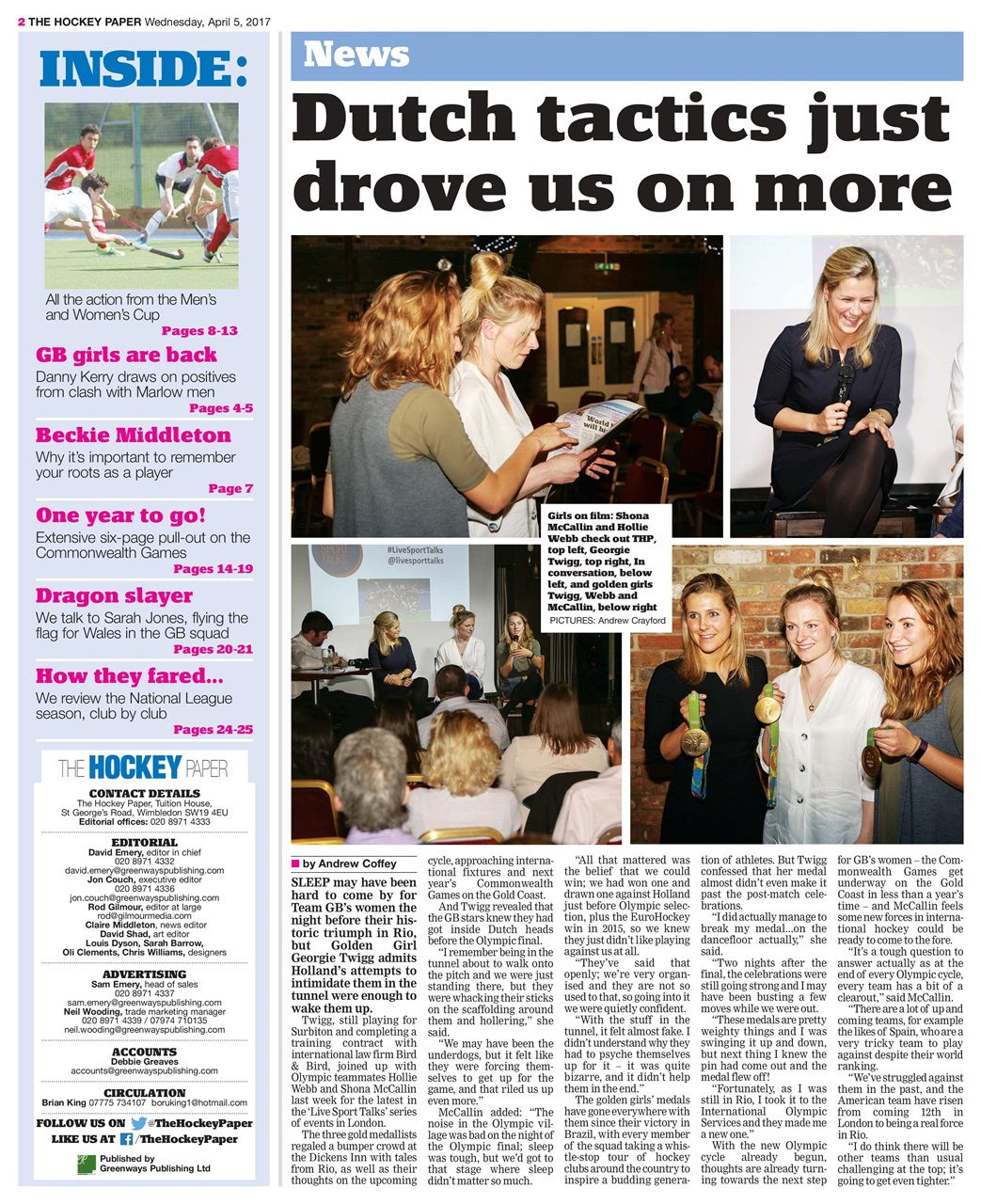 The Hockey Paper Preview Pages