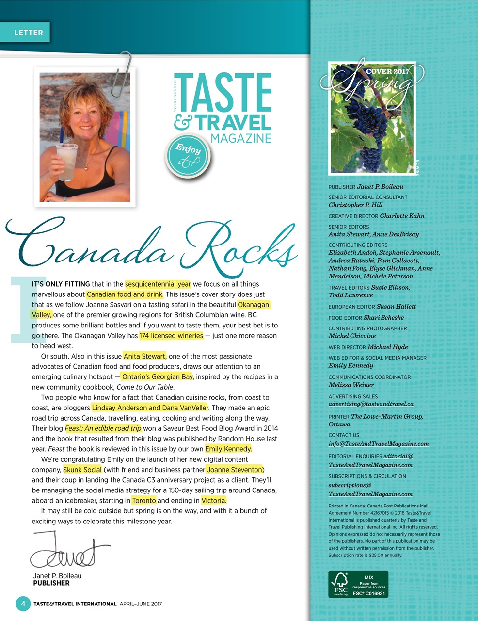 Taste & Travel International Preview Pages