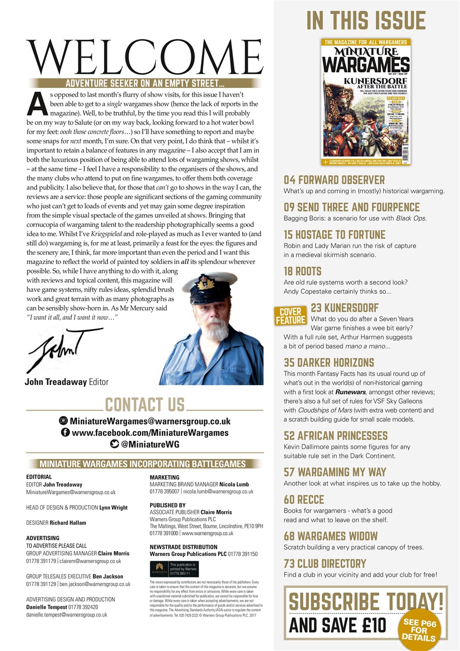 Miniature Wargames Preview Pages