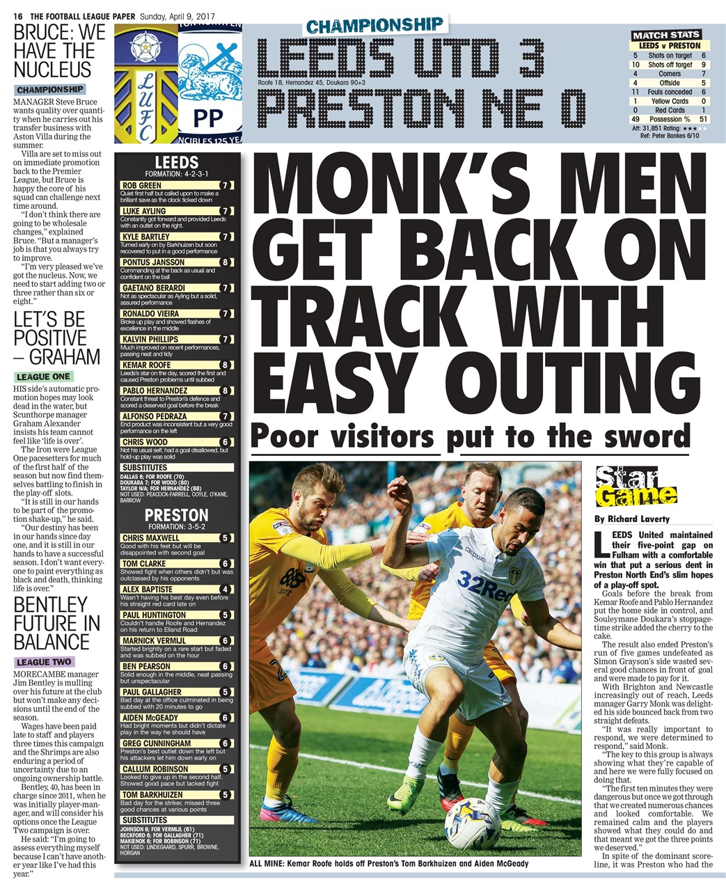 The Football League Paper Preview Pages