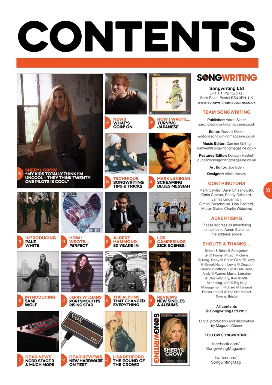 Songwriting Magazine Preview Pages