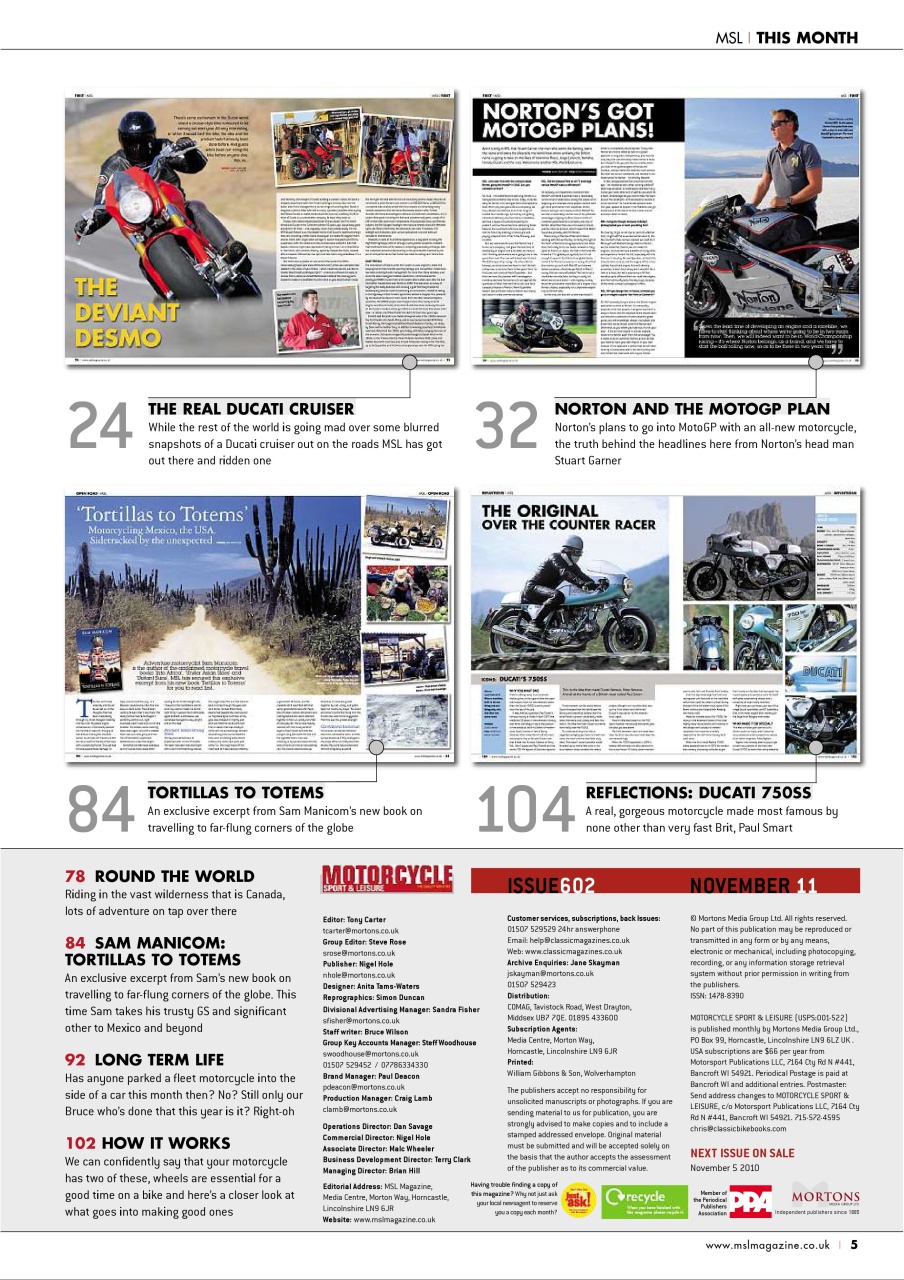 Motorcycle Sport & Leisure Preview Pages