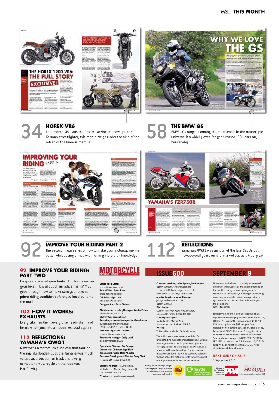 Motorcycle Sport & Leisure Preview Pages
