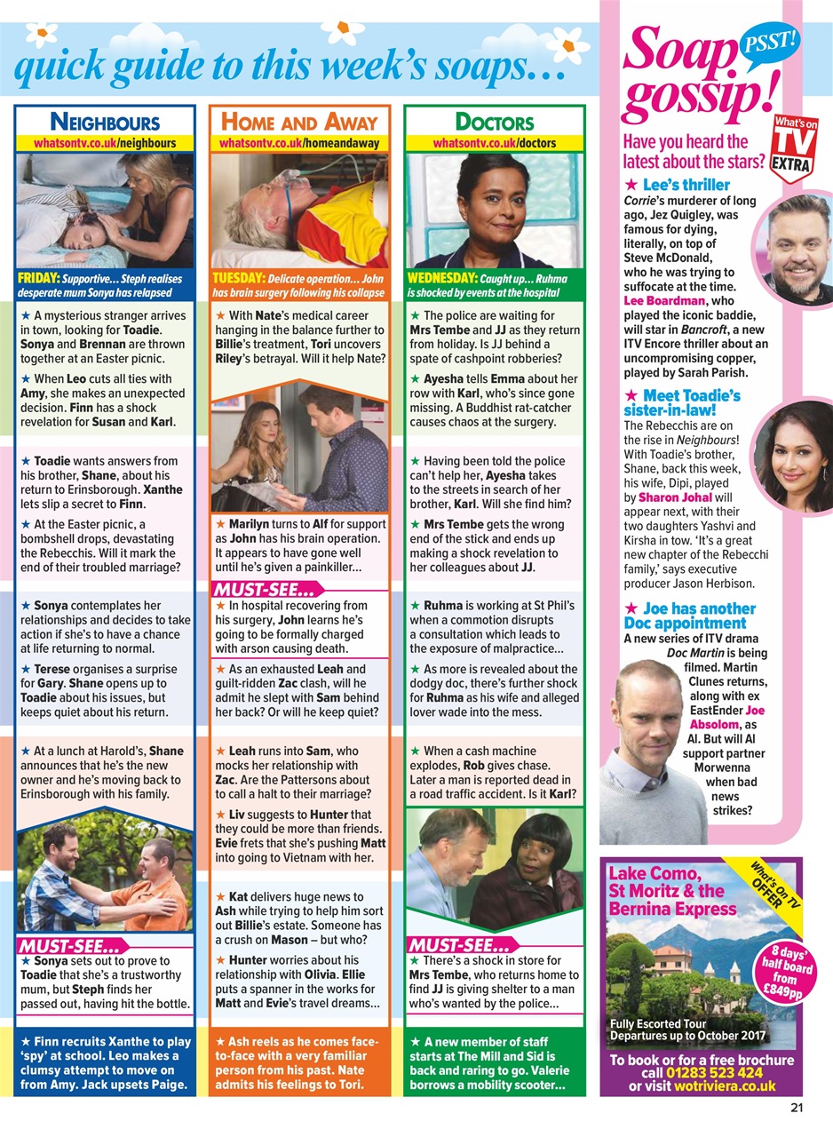 What's on TV Preview Pages