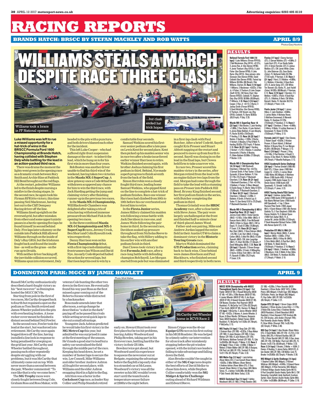 Motorsport News Preview Pages