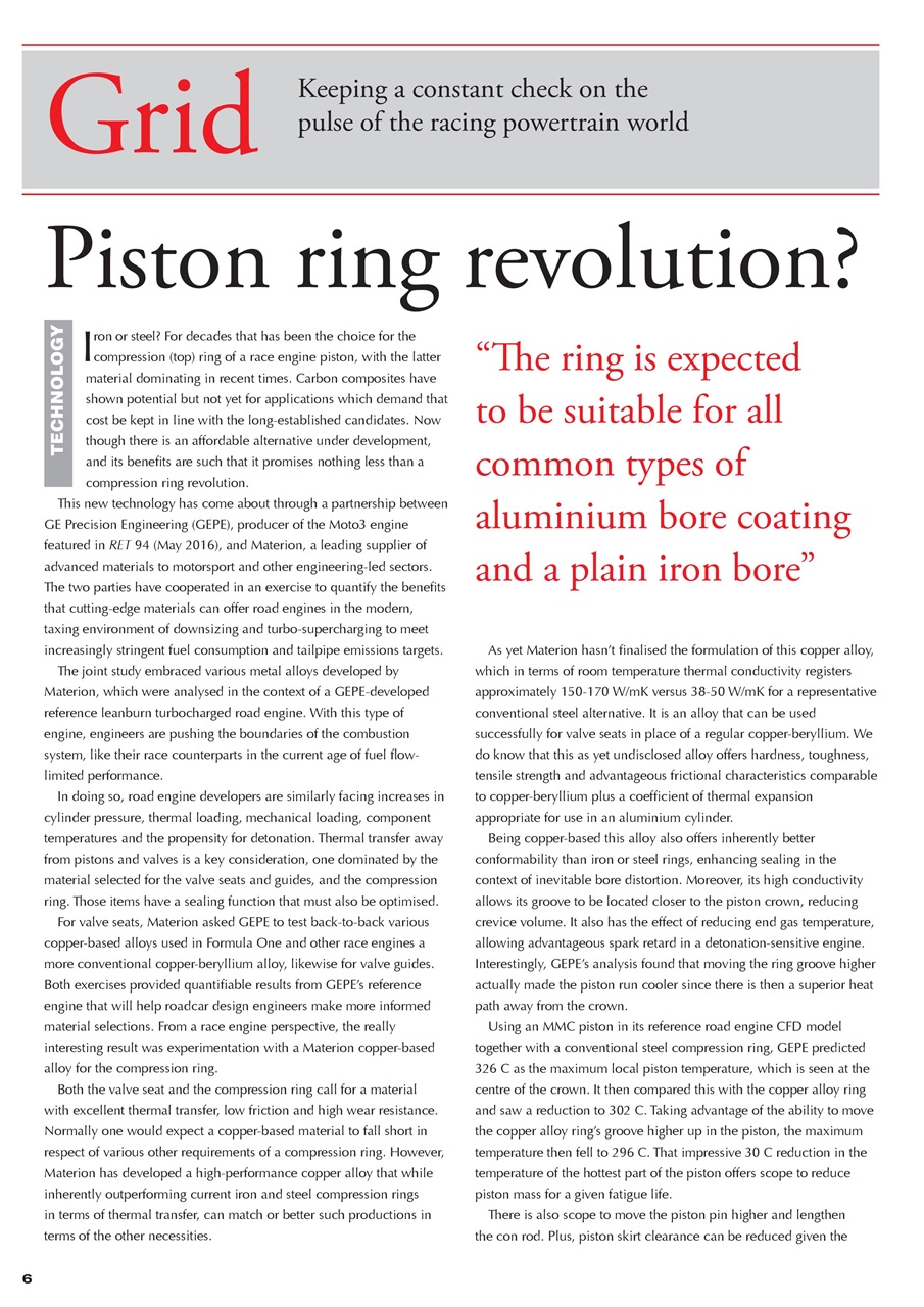 Race Engine Technology Preview Pages