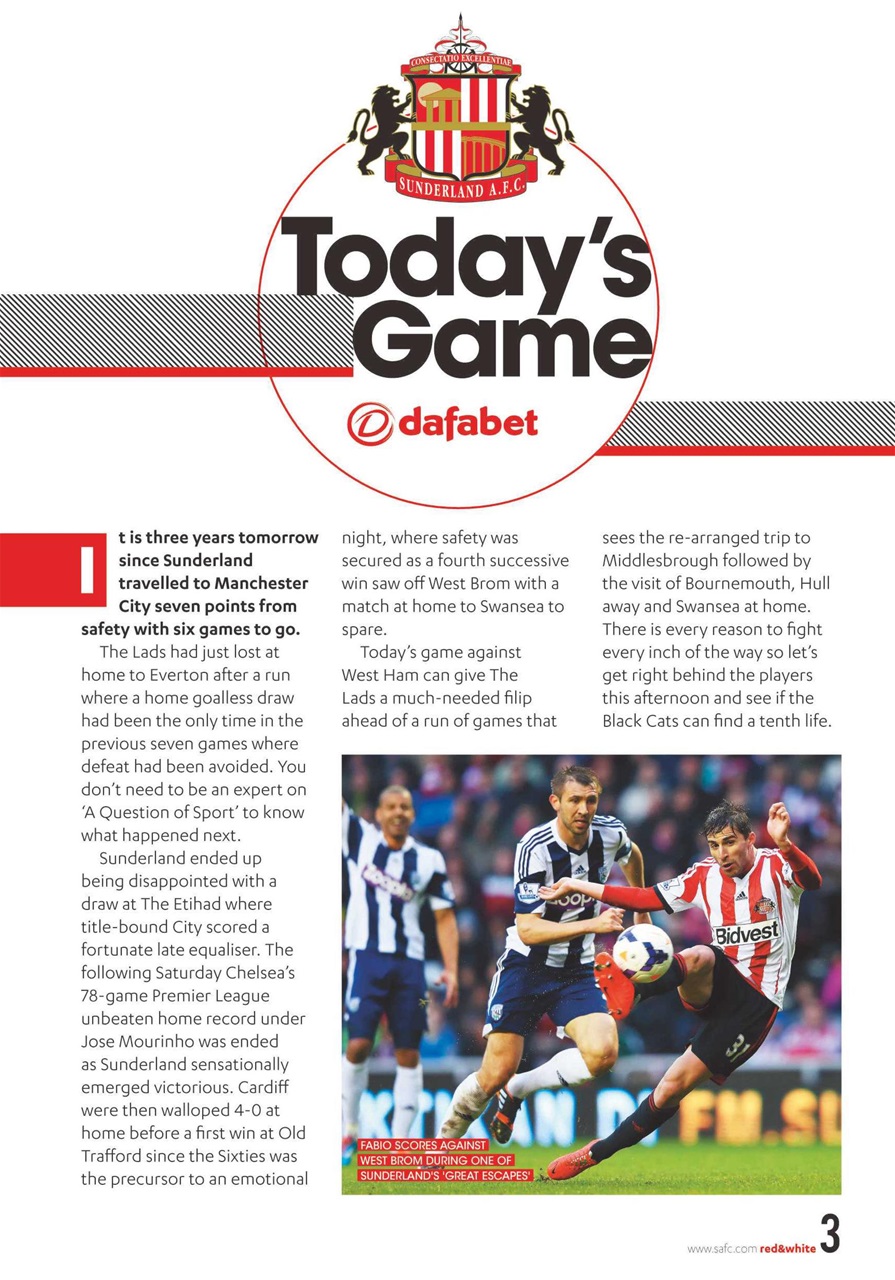 Sunderland FC Preview Pages