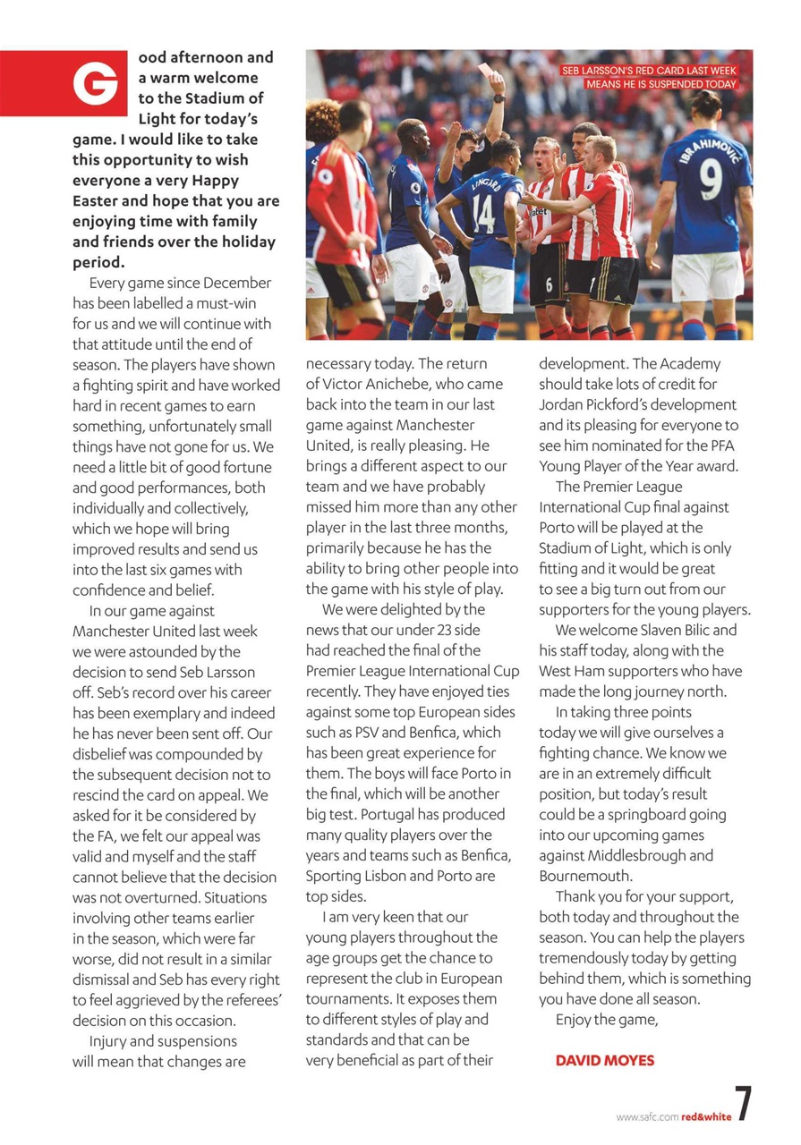Sunderland FC Preview Pages