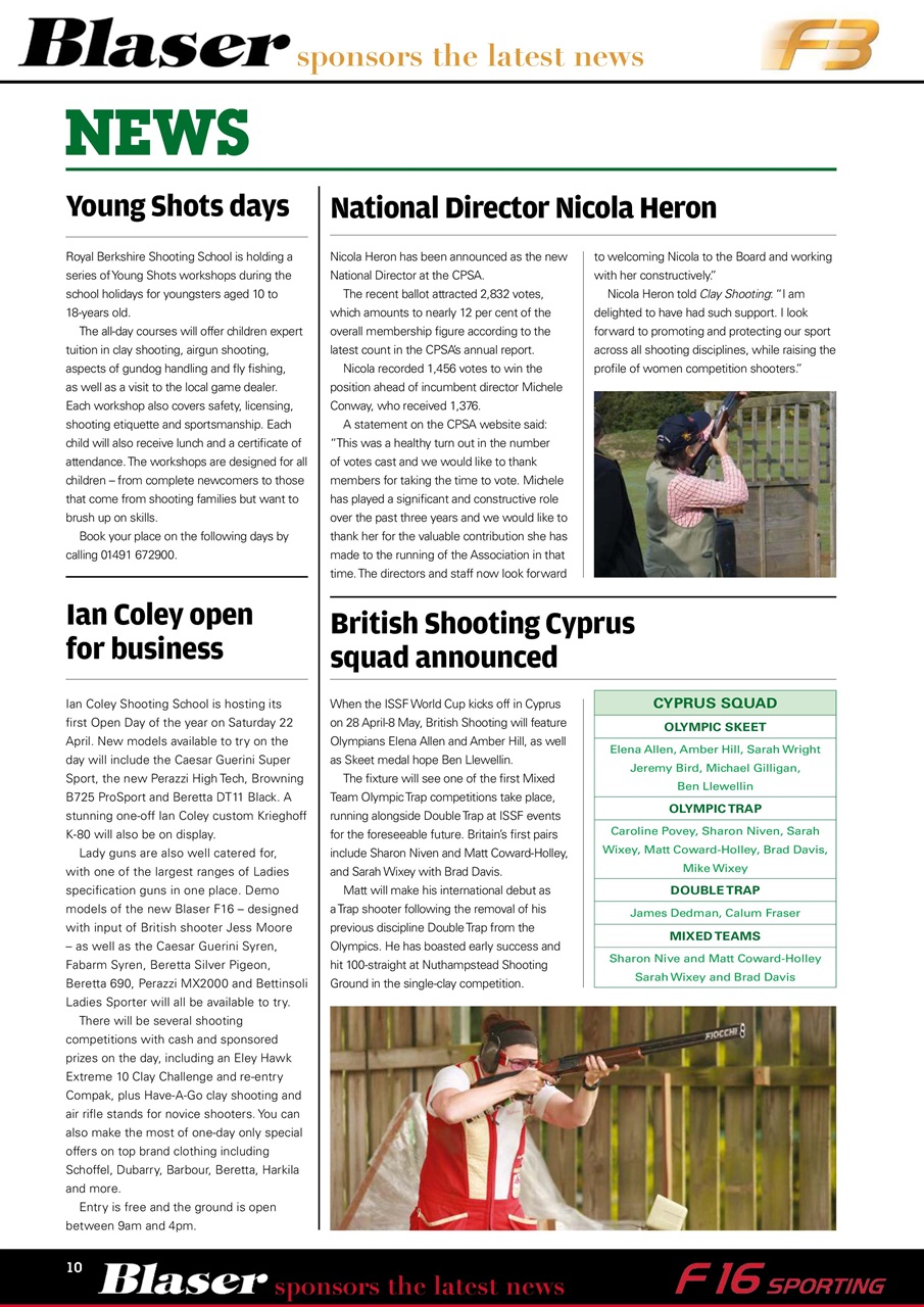 Clay Shooting Preview Pages