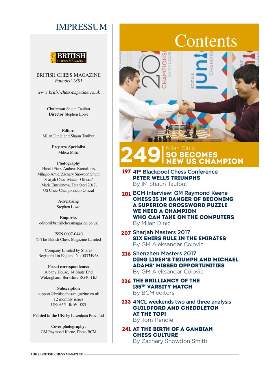 British Chess Magazine Preview Pages
