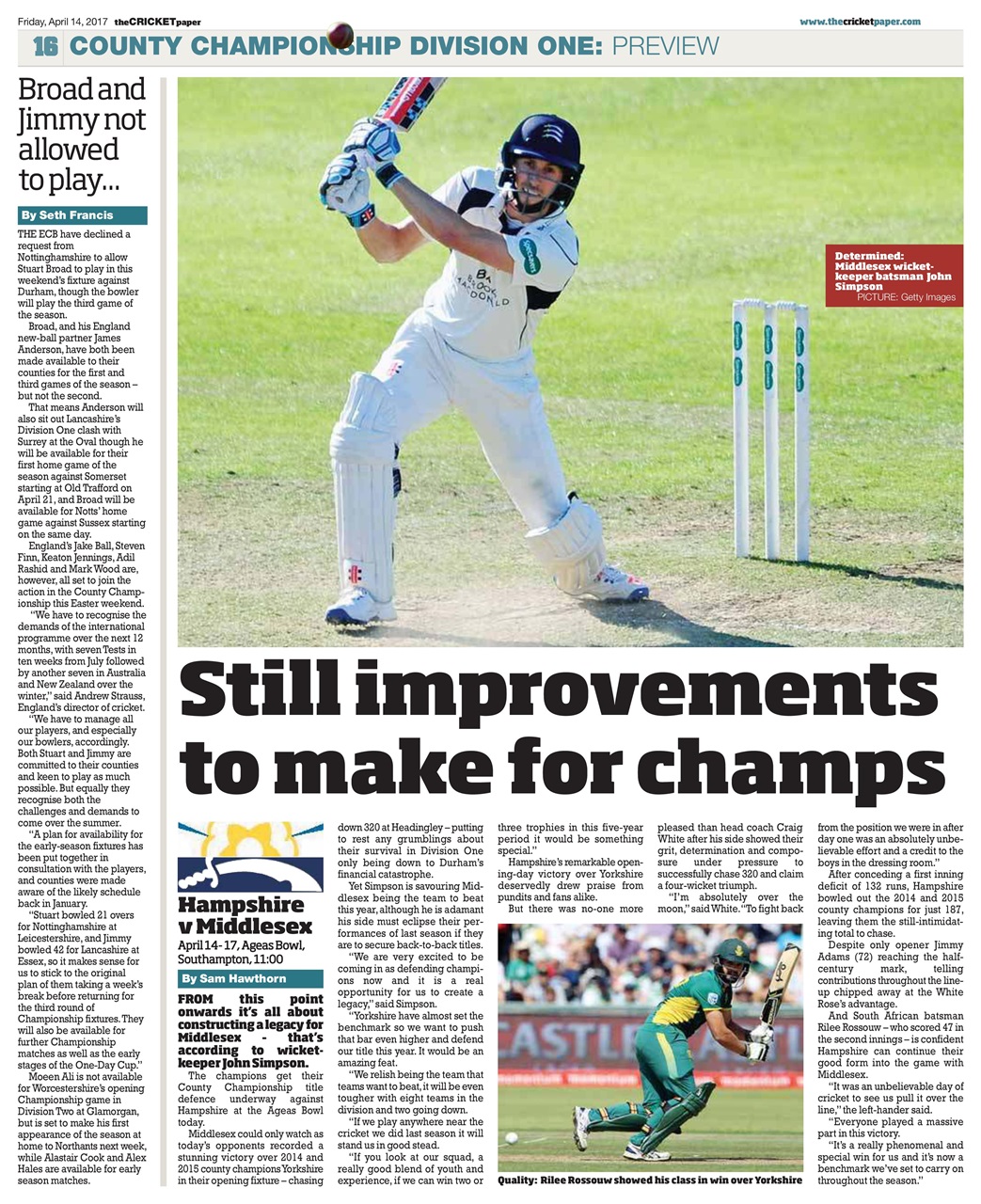 The Cricket Paper Preview Pages