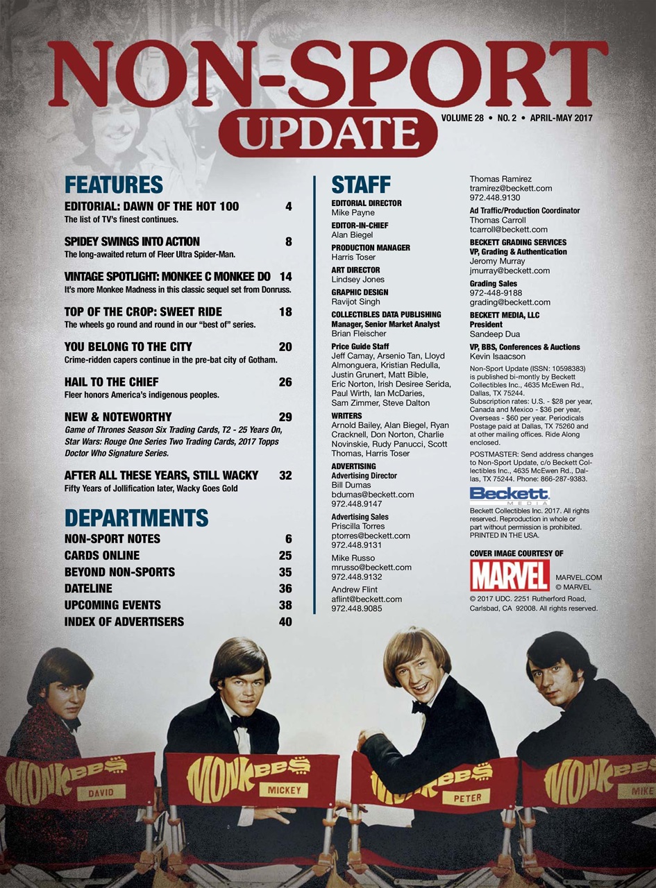 Non-Sport Update Magazine Preview Pages