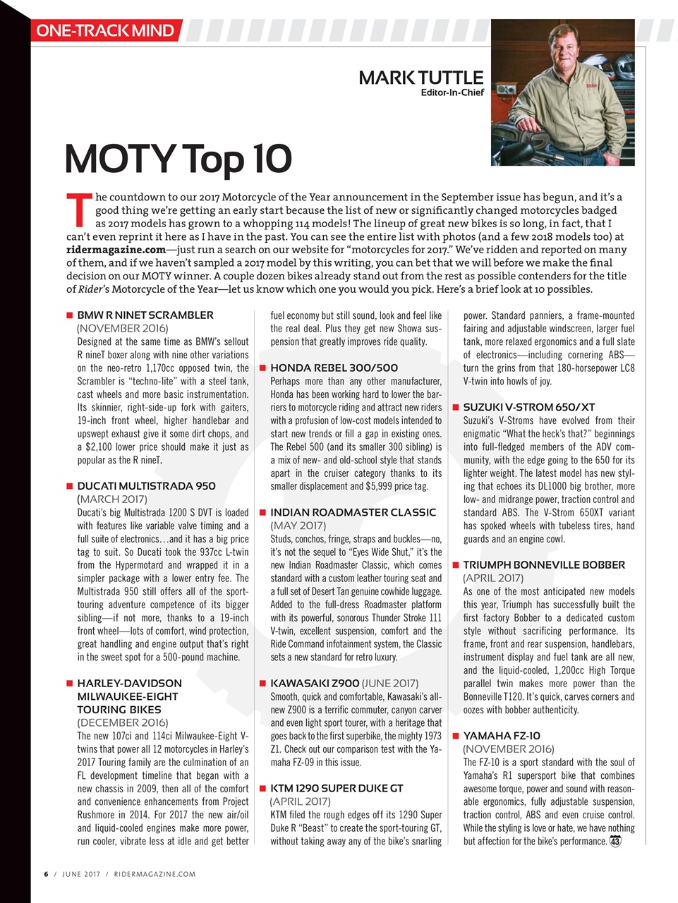 Rider Magazine Preview Pages