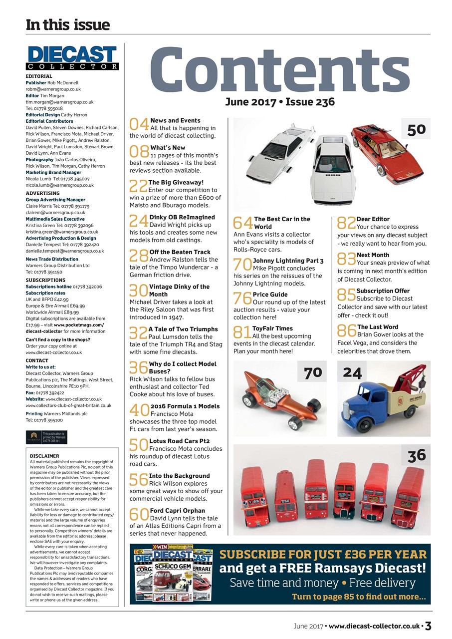 Diecast Collector Preview Pages