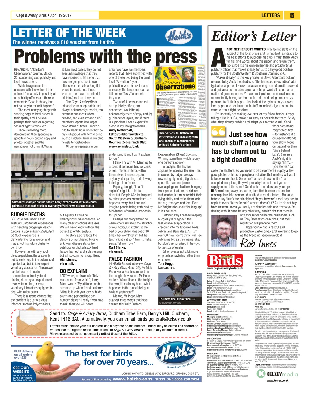 Cage & Aviary Birds Preview Pages